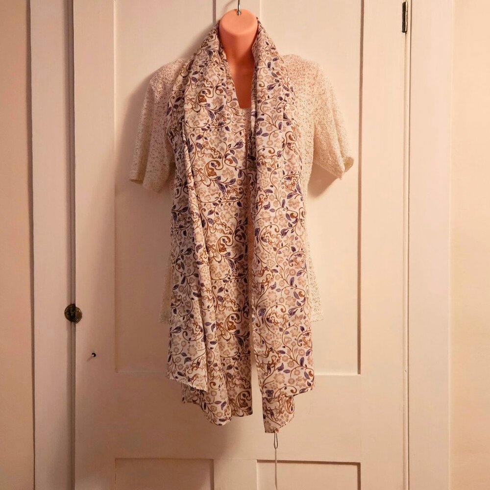 Kerrits EQL Wrap It Up Scarf in Cream Print | 27" W x 72" L  | NWT